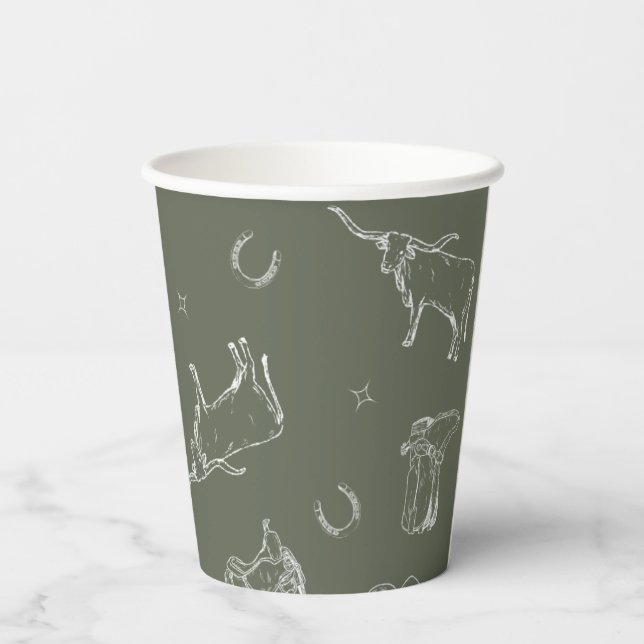Vasos De Papel Oh Cowboy Baby Shower Cups (Reverso )