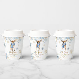 Vasos De Papel Oh Deer Winter Baby Boy Bienvenida