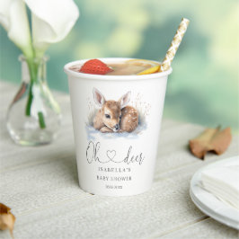 Vasos De Papel Oh Deer Winter Woodland Baby Shower