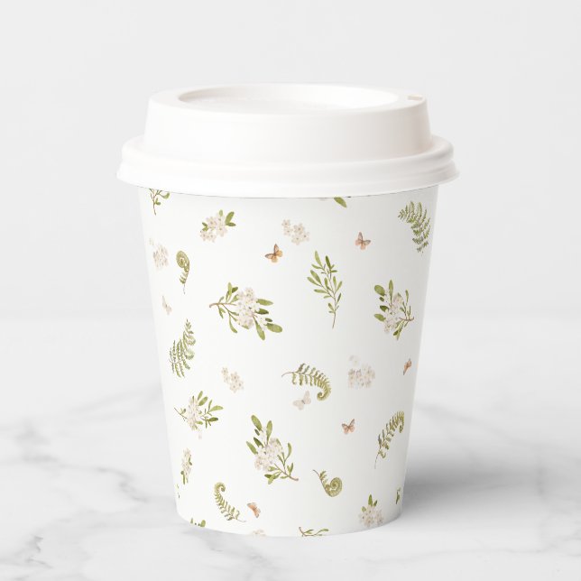 Vasos De Papel Oh Deer Woodland Floral Bridal Shower (Anverso)