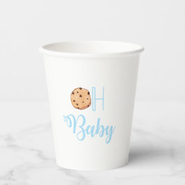 Vasos De Papel Oh Leche bebé y Baby Shower azul Cookies