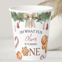 Oh What Fun Christmas Cookies 1st Birthday Paper