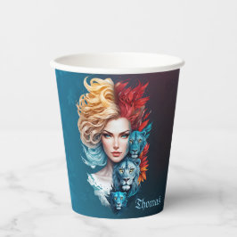 Vasos De Papel Ojo de León y pelo estrellado