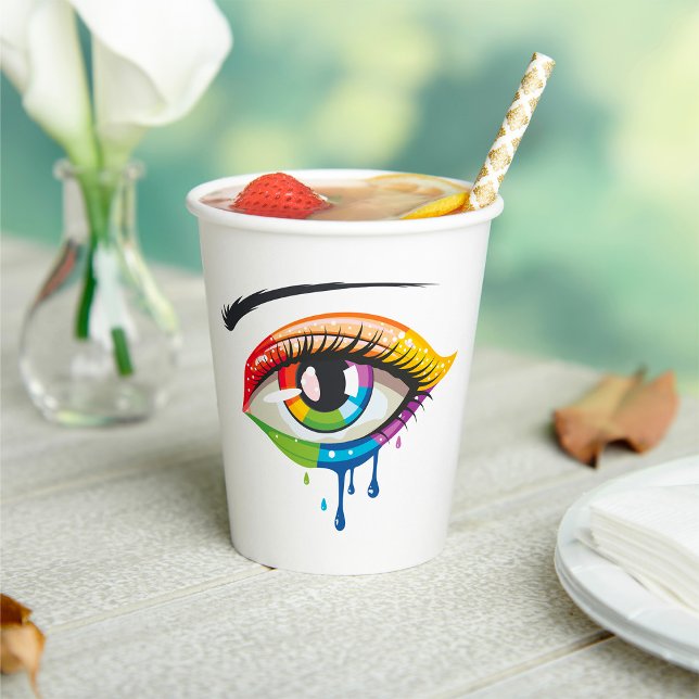 Vasos De Papel Ojo pintado (Subido por el creador)