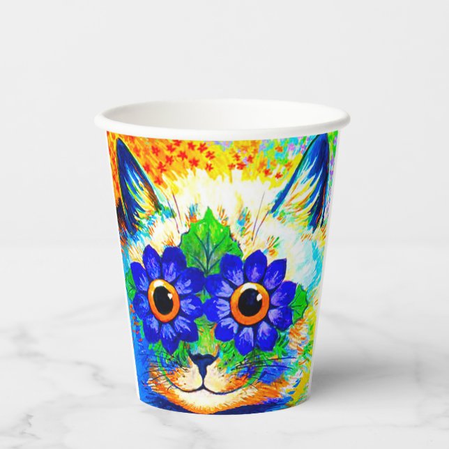 Vasos De Papel Ojos de Flor de Gato (Anverso)