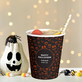 Vasos De Papel Ojos y tontos de calabaza en la fiesta de Hallowee