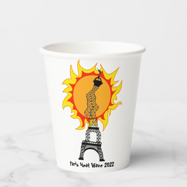 Vasos De Papel Ola de calor de París 2022 (Anverso)