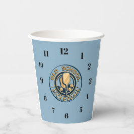 Vasos De Papel Old School Pickleball clock paper caps