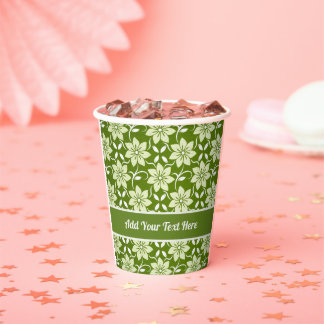 Vasos De Papel Olive Blossom Repeat