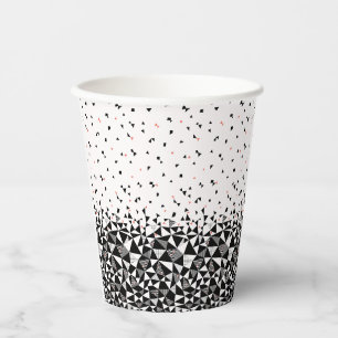 Vasos De Papel Ombre negro y blanco de graduación
