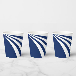 Vasos De Papel Onda azul y blanca