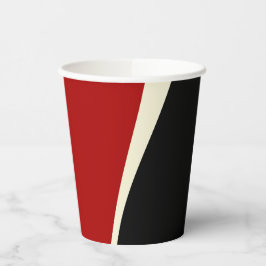 Vasos De Papel Ondas simples 2 en rojo y crema