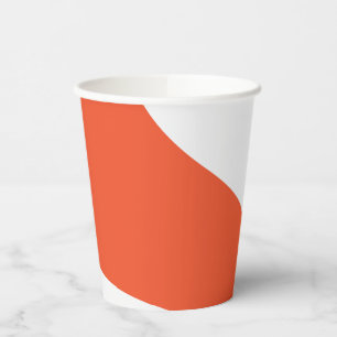 Vasos De Papel Ondas simples - Naranja y blanco