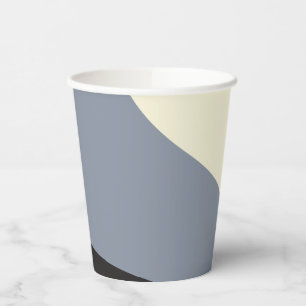 Vasos De Papel Ondas simples - Negro, gris y crema