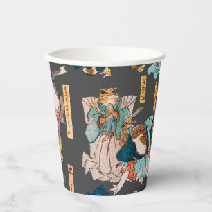 Vasos De Papel Ondulaciones ukiyo-e de rana japonesa