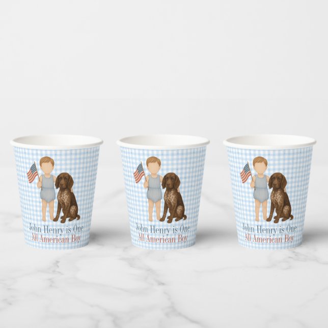 Vasos De Papel One All American Boy - Dog - Red White & Two (Multi)