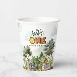 Vasos De Papel One Happy Camper First Birthday 