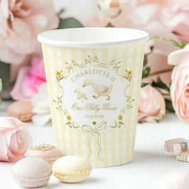 Vasos De Papel One Silly Goose Whimsical Bow 1st Birthday