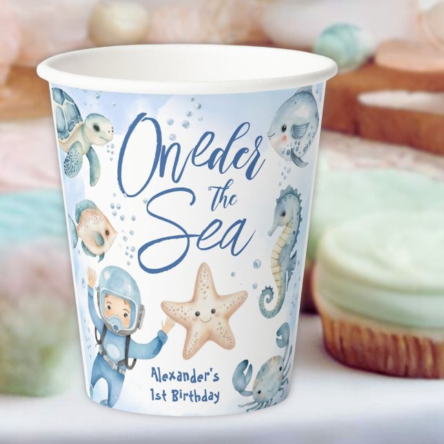 Vasos De Papel ONEder El Mar | Niño 1er cumpleaños Océano Cuto (Subido por el creador)