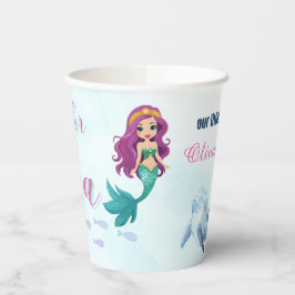 Vasos De Papel Oneder the Sea Purple Mermaid primer Chica de cump