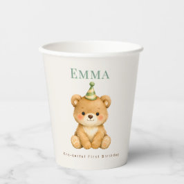 Vasos De Papel Onederful Bear First Birthday Paper Cups