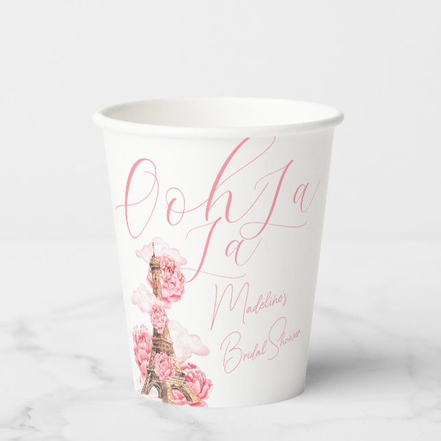 Vasos De Papel Ooh La La Paris Desayuno de Novia (Anverso)