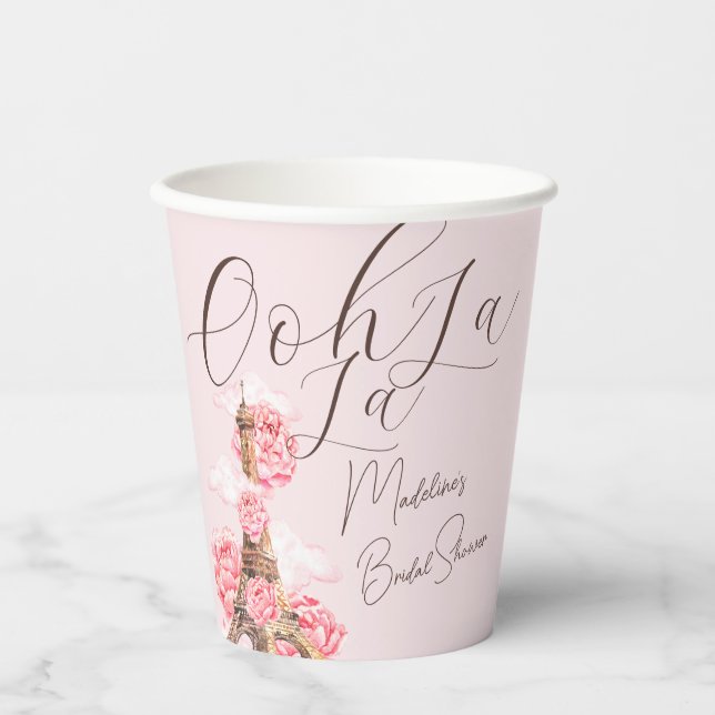 Vasos De Papel Ooh La Paris Bridal Shower (Anverso)