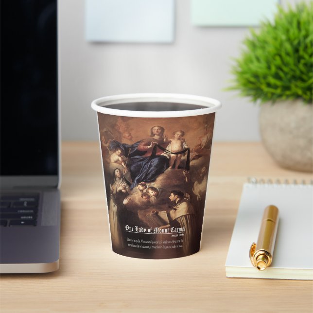 Vasos De Papel Oración de Nuestra Señora del Monte Carmel (in situ)