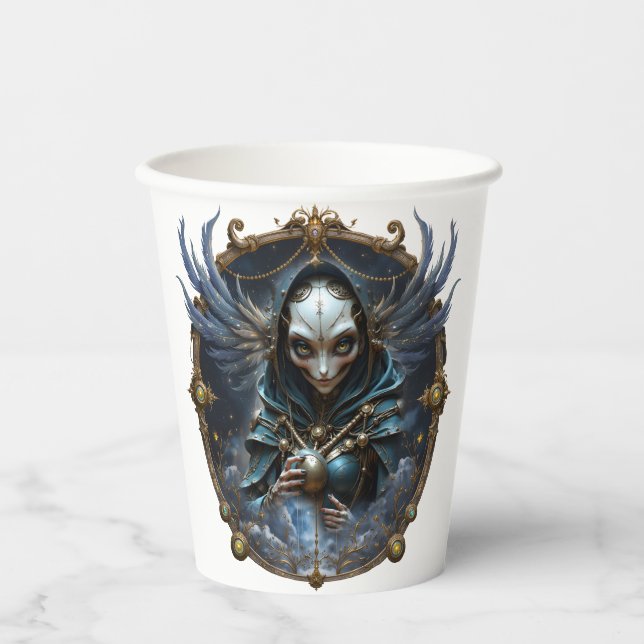 Vasos De Papel Oráculo Celestial – Guardián Entre las Estrellas.  (Anverso)