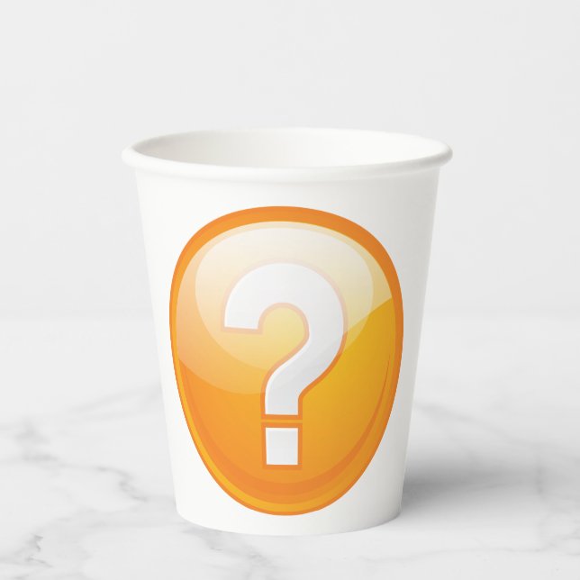 Vasos De Papel Orange Question Mark Bold Modern Symbol (Anverso)