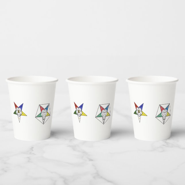 Vasos De Papel Order of the Eastern Star Emblem (Multi)