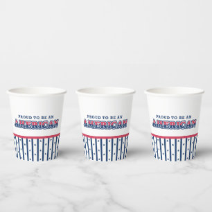 Vasos De Papel Orgullo americano, patriótico, franjas de la marin