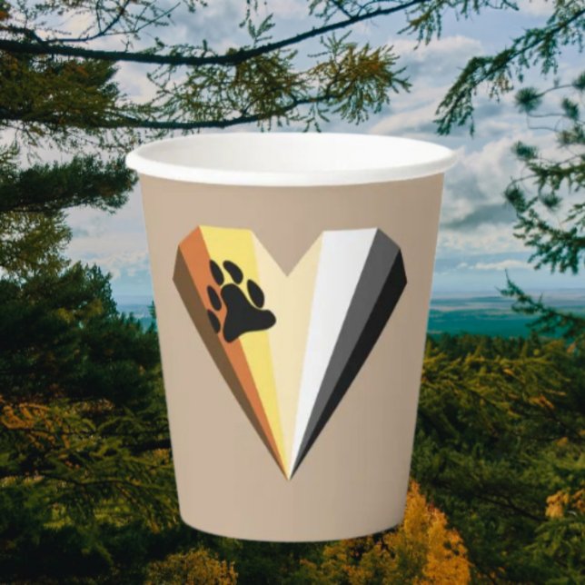 Vasos de Papel Orgullo de Oso Corazón (Subido por el creador)