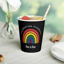 Vasos De Papel Orgullo gay LGBT que celebra la diversidad el amor