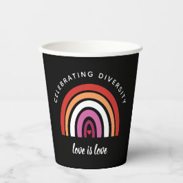Vasos De Papel Orgullo Lesbiano Celebrando La Diversidad El Amor