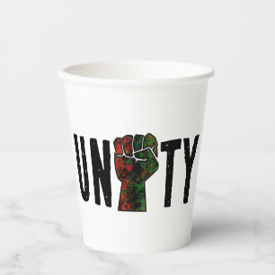 Vasos De Papel orgullo negro bandera panafricana roja verde puño 