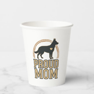 Vasos De Papel Orgullosa mamá perro silueta vintage diseño vector
