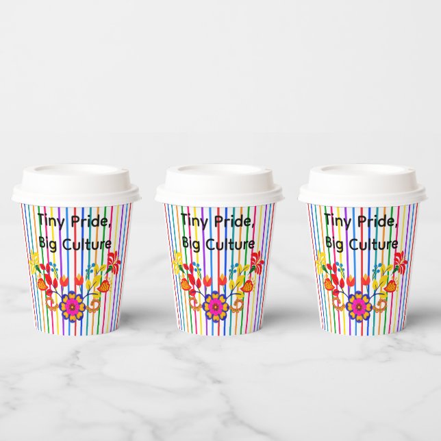 Vasos De Papel Orgulloso de ser una ducha de bebé latina | Floral (Multi)