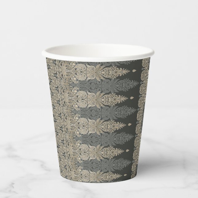 Vasos De Papel Ornamental Traditional Paisley design (Anverso)