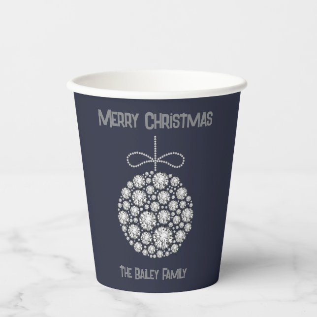 Vasos De Papel Ornamento de Navidad Diamond (Anverso)