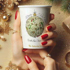 Vasos De Papel Ornamento elegante moderno de Navidades de oro