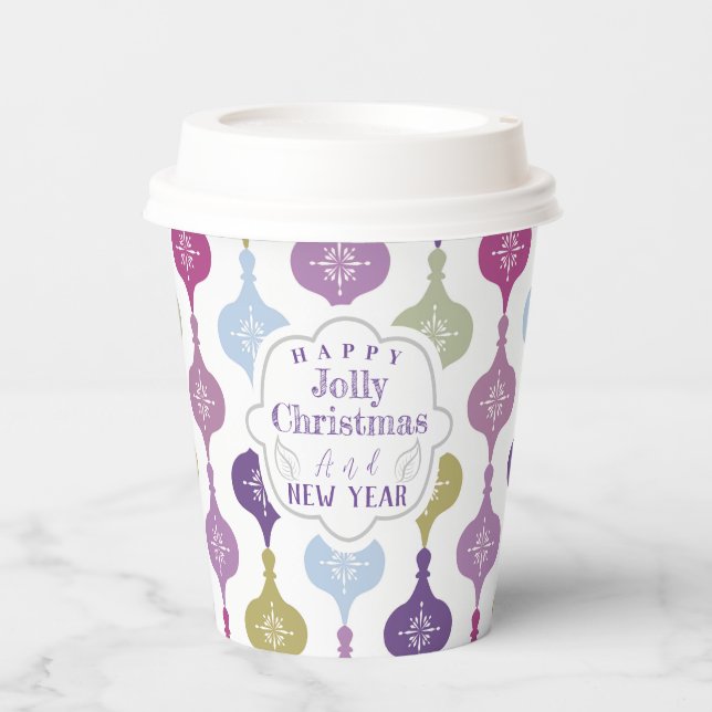 Vasos De Papel Ornamento navideño moderno (Anverso)