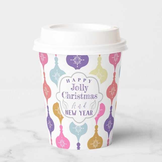 Vasos De Papel Ornamento navideño moderno (Anverso)