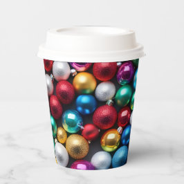 Vasos De Papel Ornamentos de bolas de Navidades coloridos