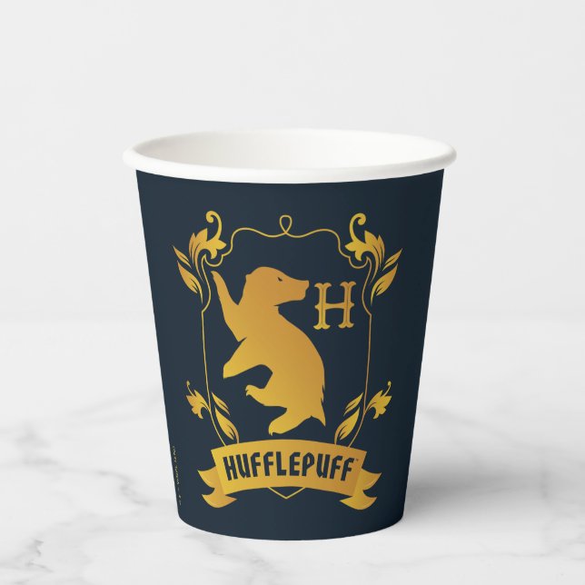 Vasos De Papel Ornate HUFFLEPUFF™ House Escudo (Anverso)