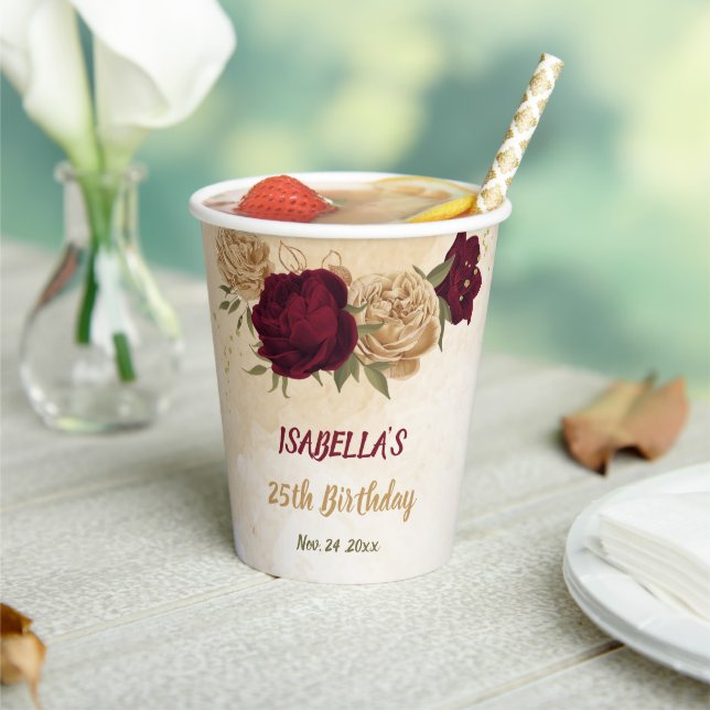 Vasos De Papel Oro dorado marrón verde beige (in situ)