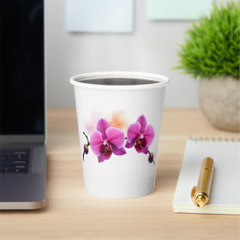 Vasos De Papel Orquídea Flor de Amanecer