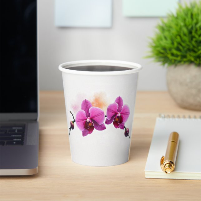 Vasos De Papel Orquídea Flor de Amanecer (in situ)