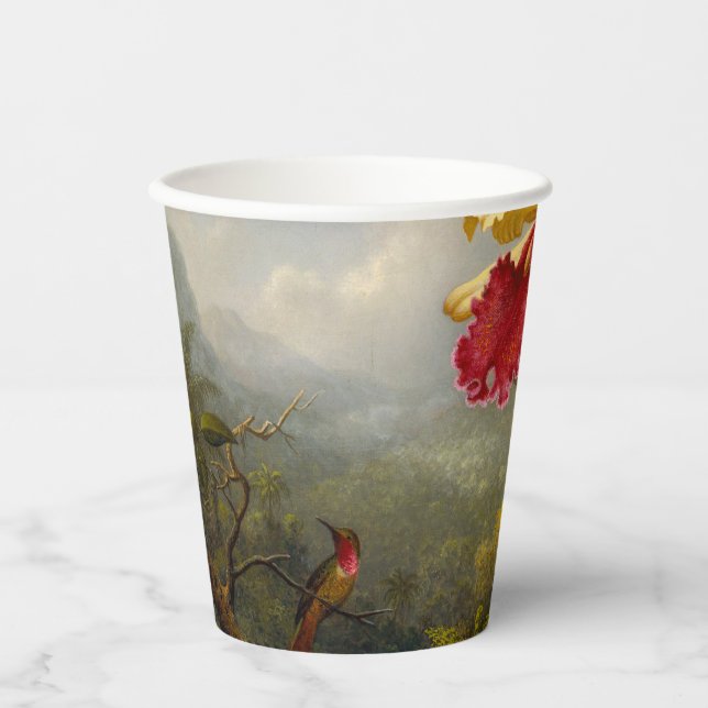 Vasos De Papel Orquids y Hummingbird Heade (Anverso)