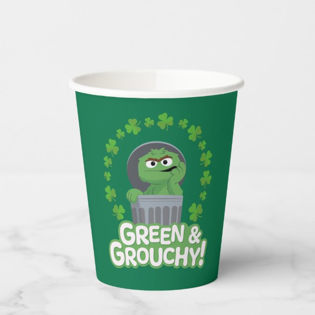 Vasos De Papel Oscar | ¡Verde y Grouchy! (Izquierda)